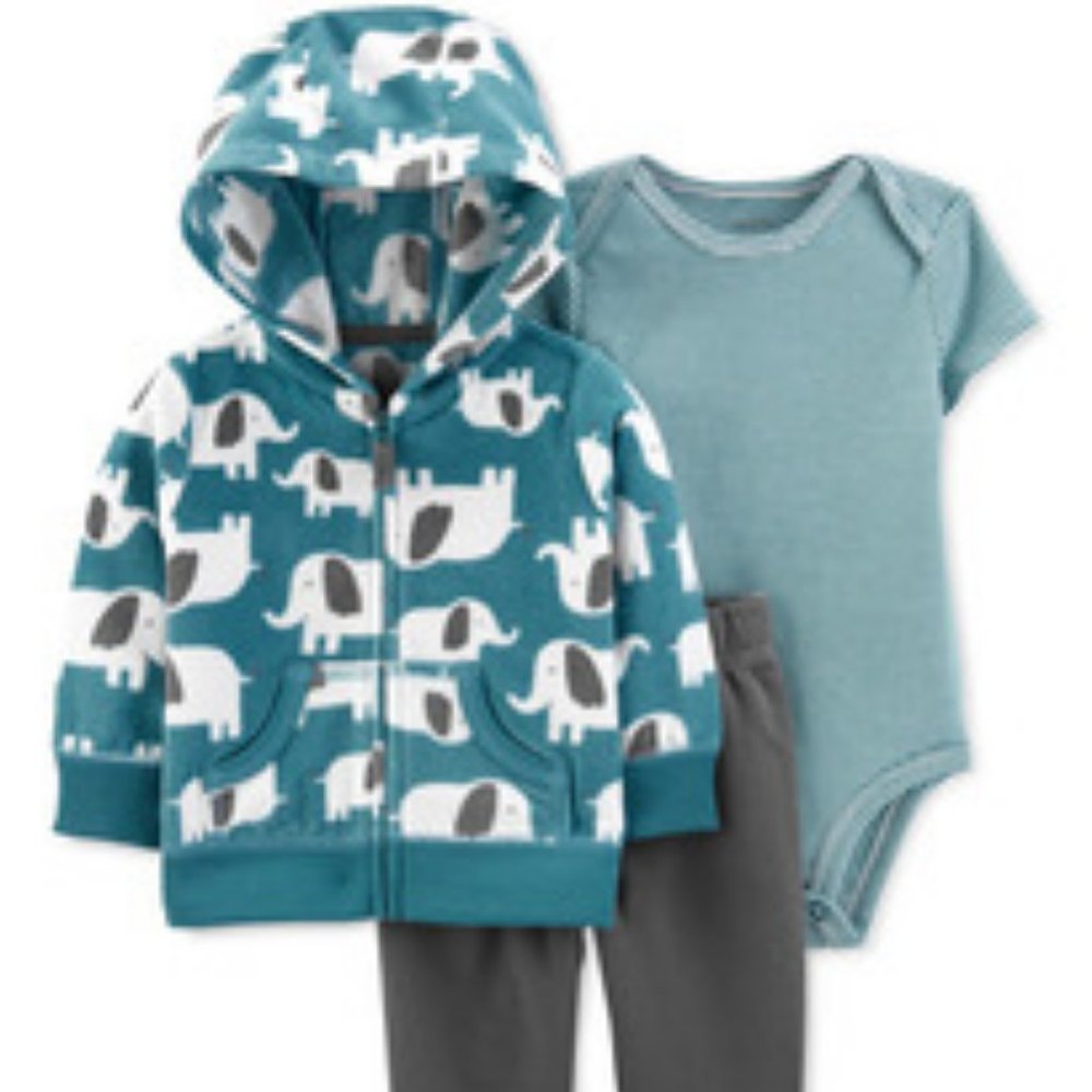 Carter's Cardigan Elephants Set - Size: Newborn